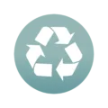 Icoon met een recycleteken dat afvalreductie en een duurzame evenementenlocatie symboliseert